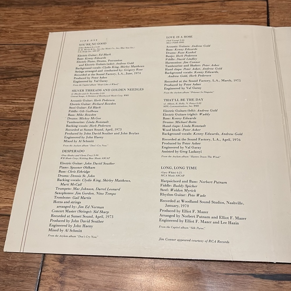 Linda Ronstadt Greatest Hits Vinyl Record LP Gatefold - Picture 3 of 9